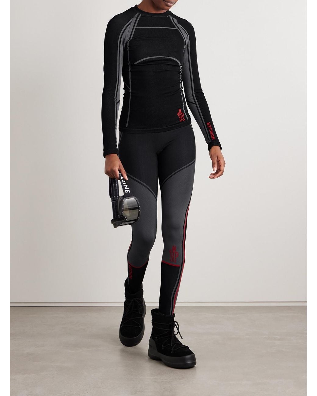 Moncler Black Stretch-Knit Base Layer