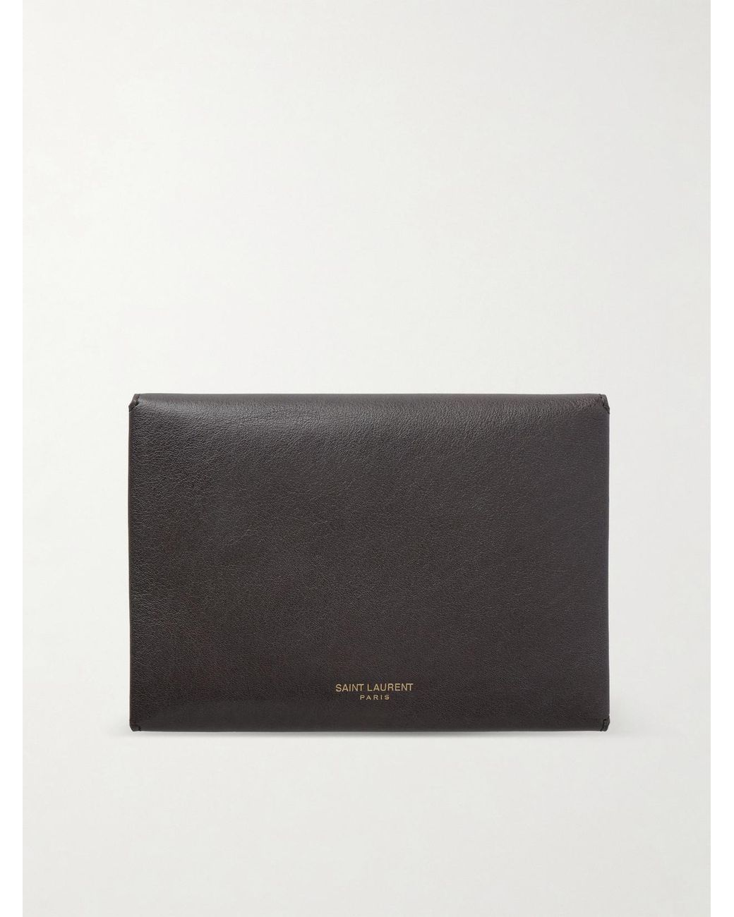 Saint Laurent Gray Textured-Leather Wallet