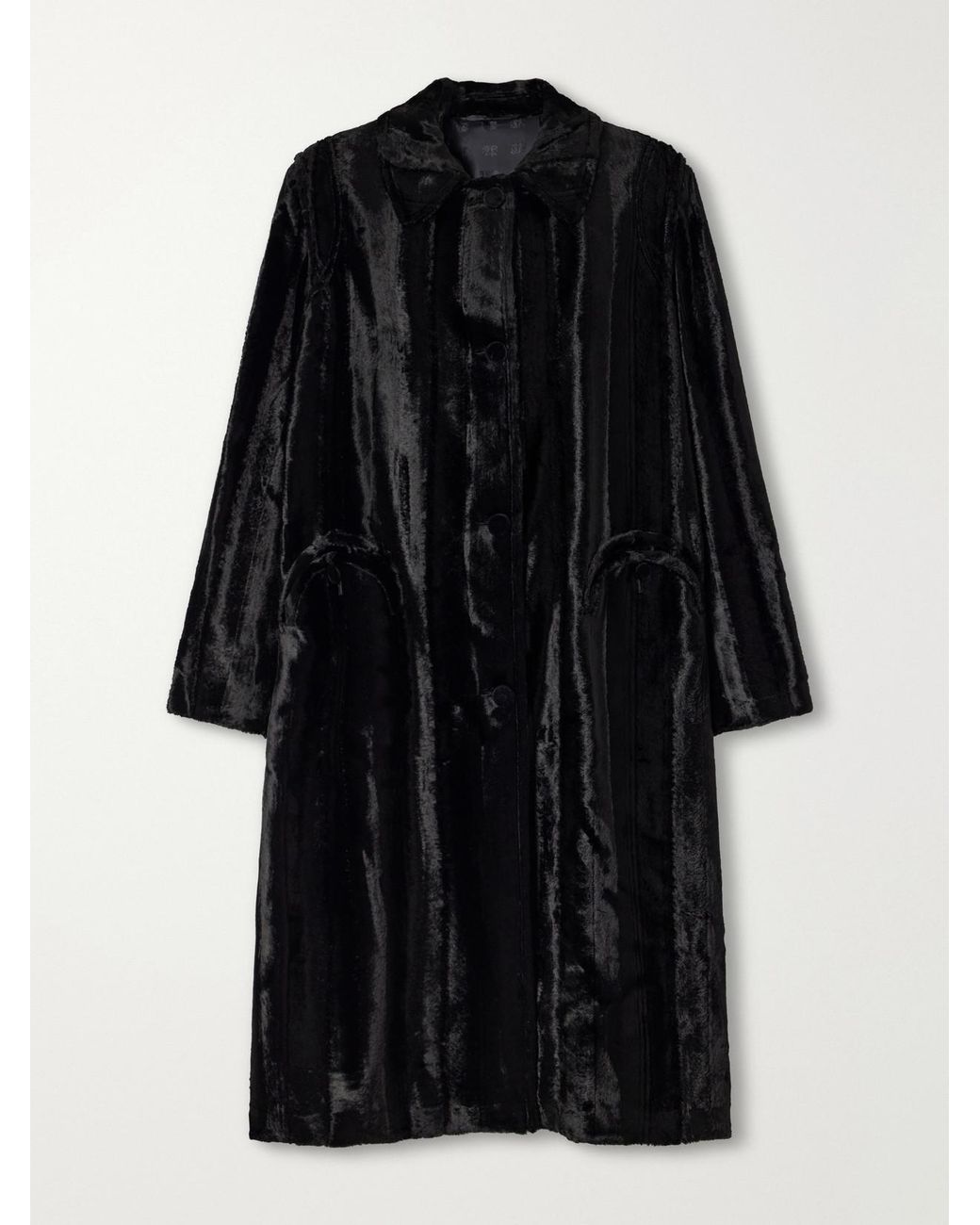 Blazé Milano Black Woolly Velvet Coat