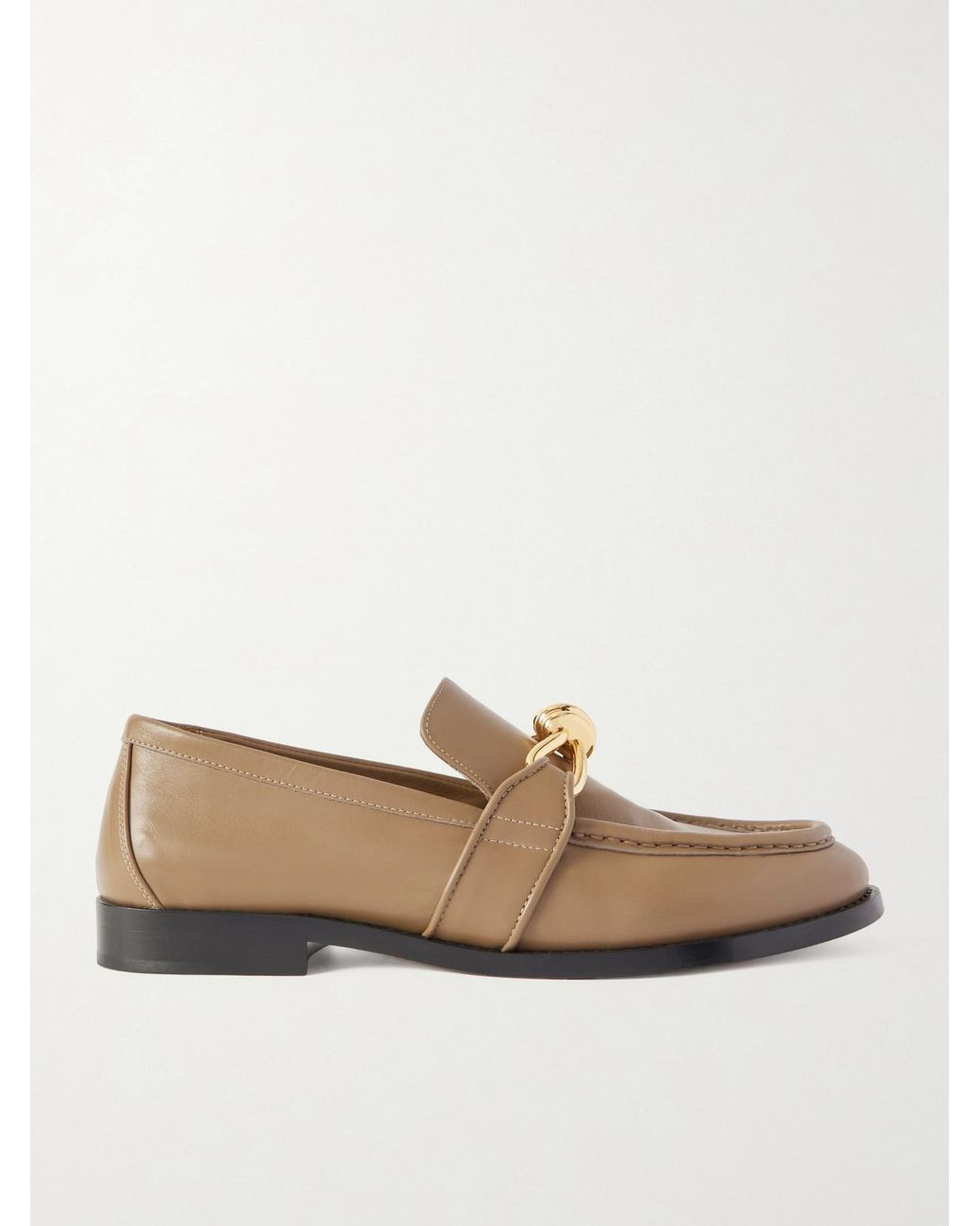 Bottega Veneta White Astaire Embellished Leather Loafers