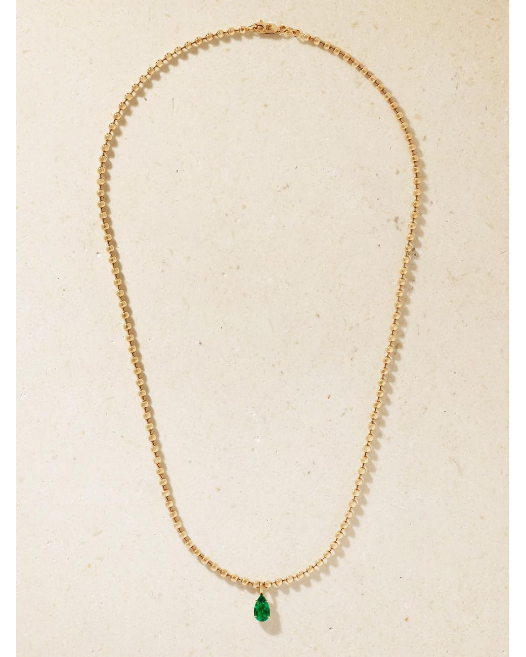 Anita Ko Natural 18-Karat Emerald Beaded Necklace