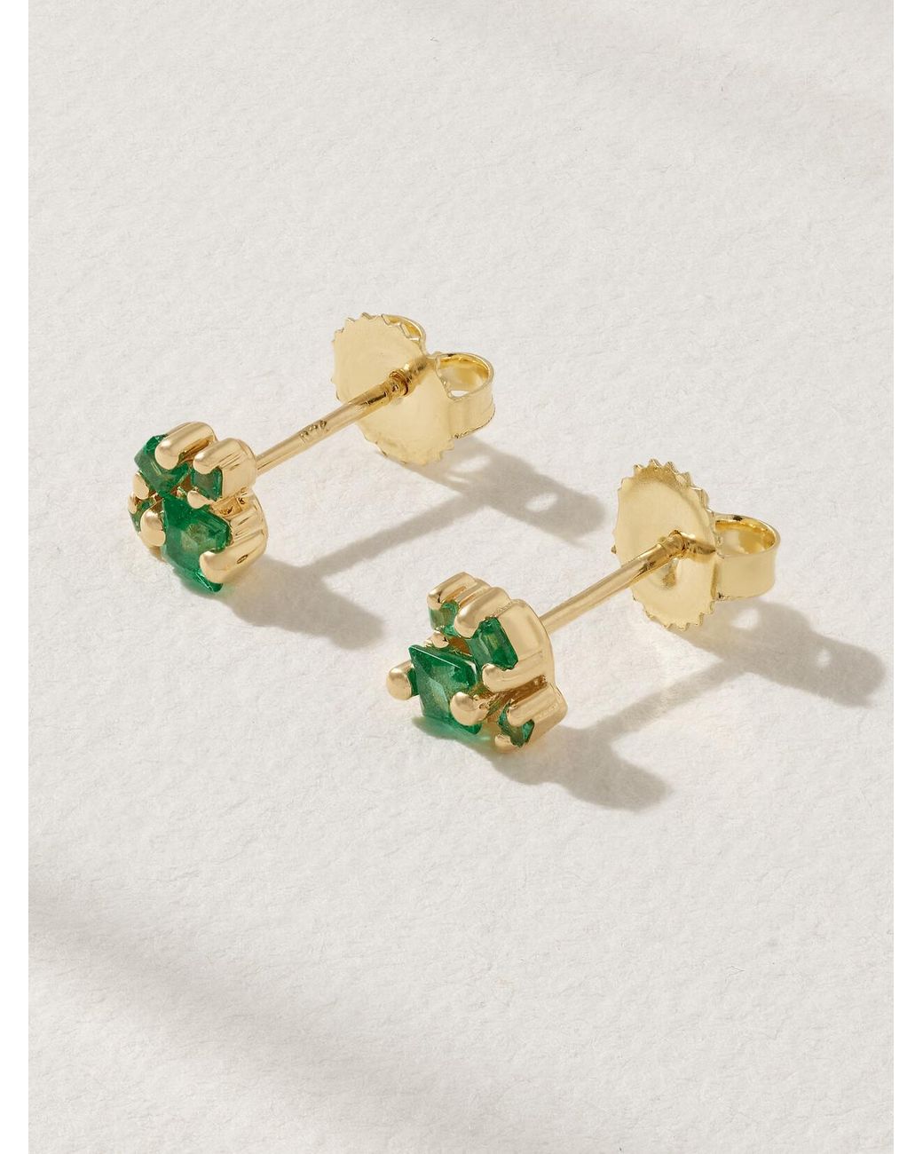 Suzanne Kalan Metallic 18-Karat Emerald Earrings