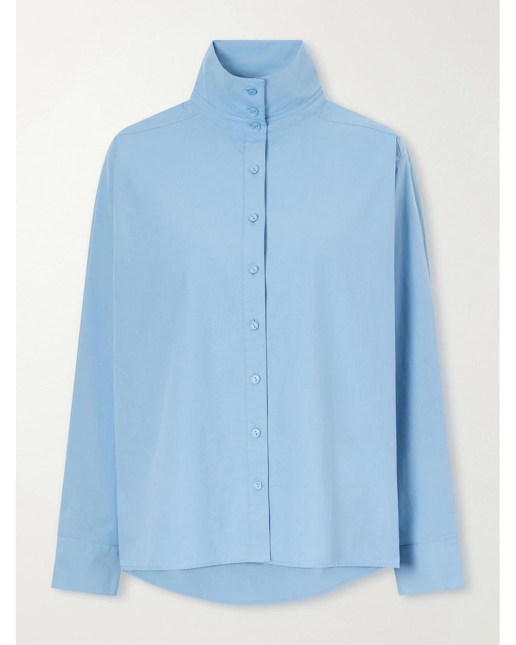 Still Here Blue Madison Cotton-Poplin Shirt