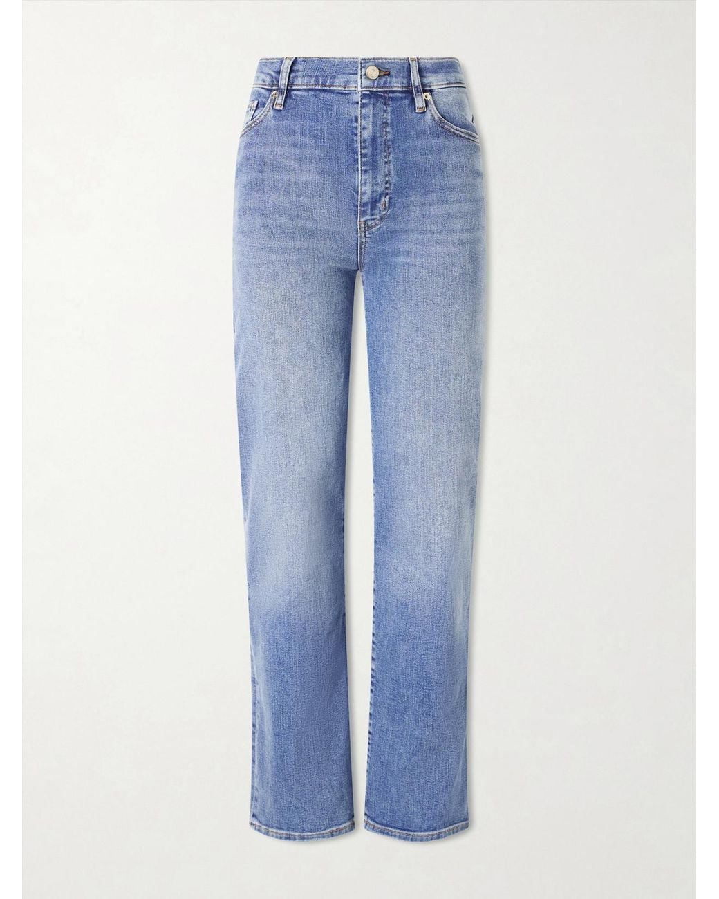 FRAME Blue Le Sleek Straight High-Rise Jeans