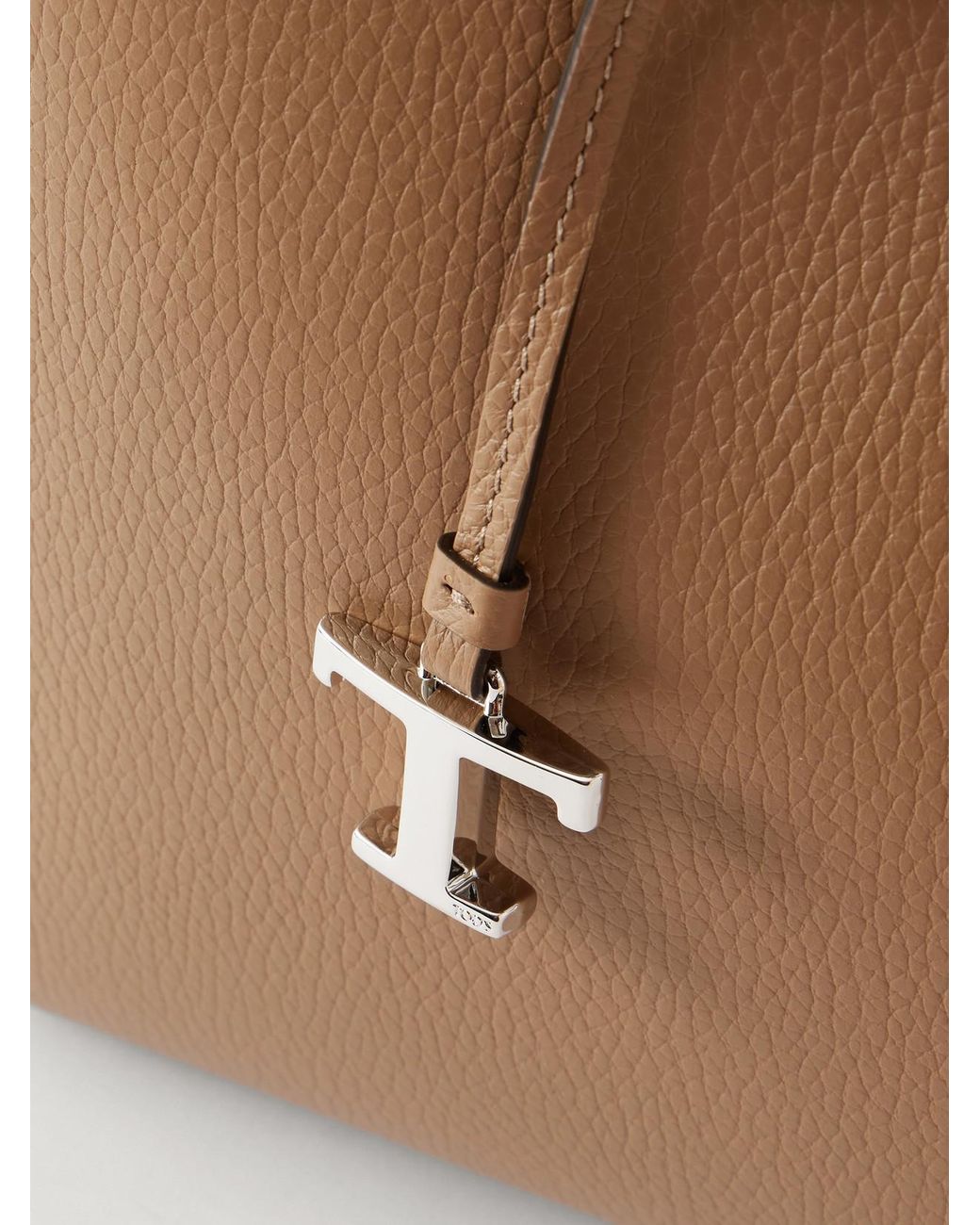 Tod's Natural Mini Textured-Leather Tote