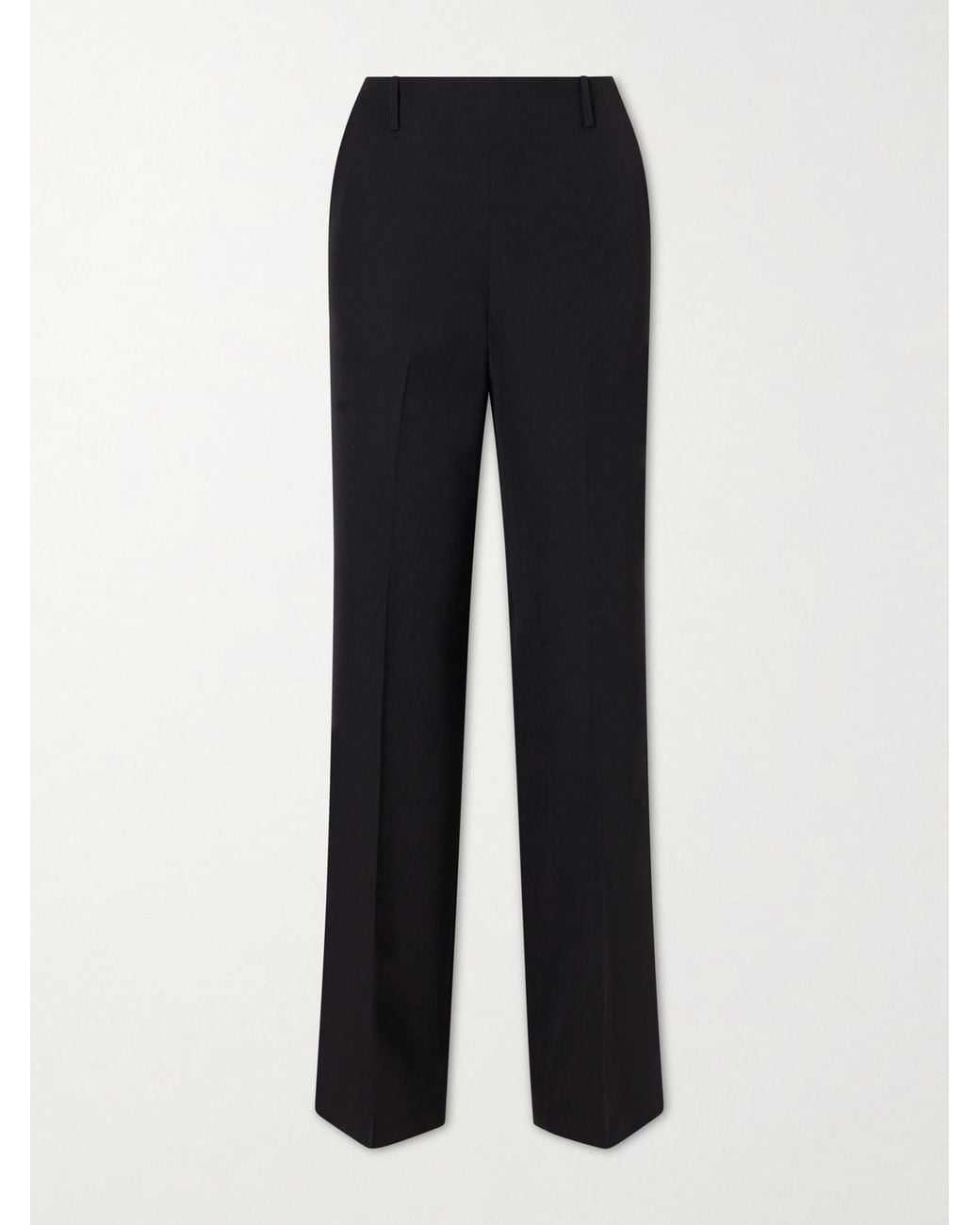 Khaite Blue Grenare Wool Straight-Leg Pants