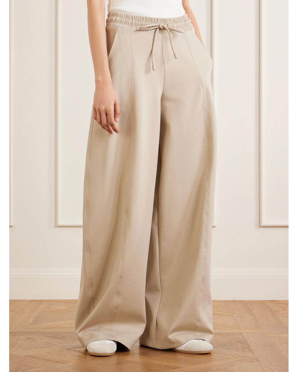 Max Mara Natural Olmo Jersey Wide-Leg Pants
