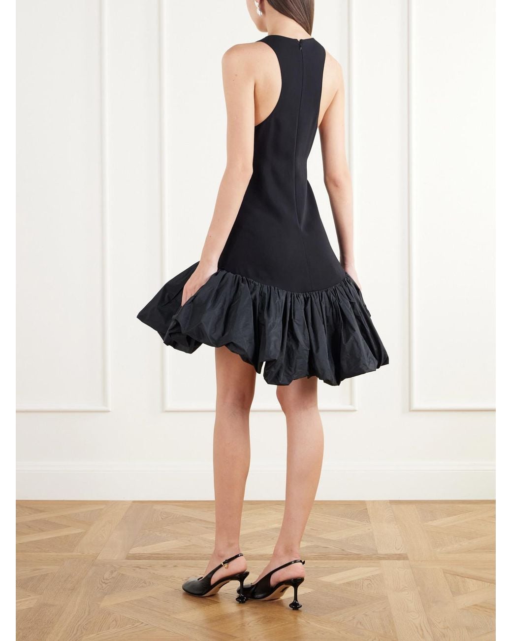 Stella McCartney Blue Taffeta-Trimmed Cady Peplum Mini Dress