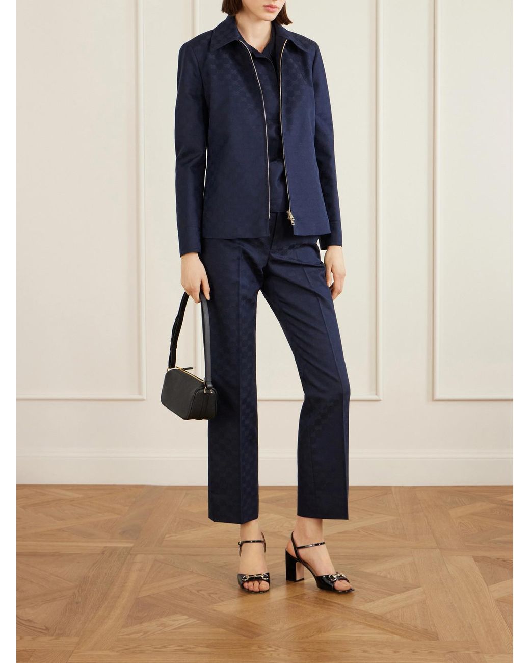 Gucci Blue Jacquard-Twill Jacket