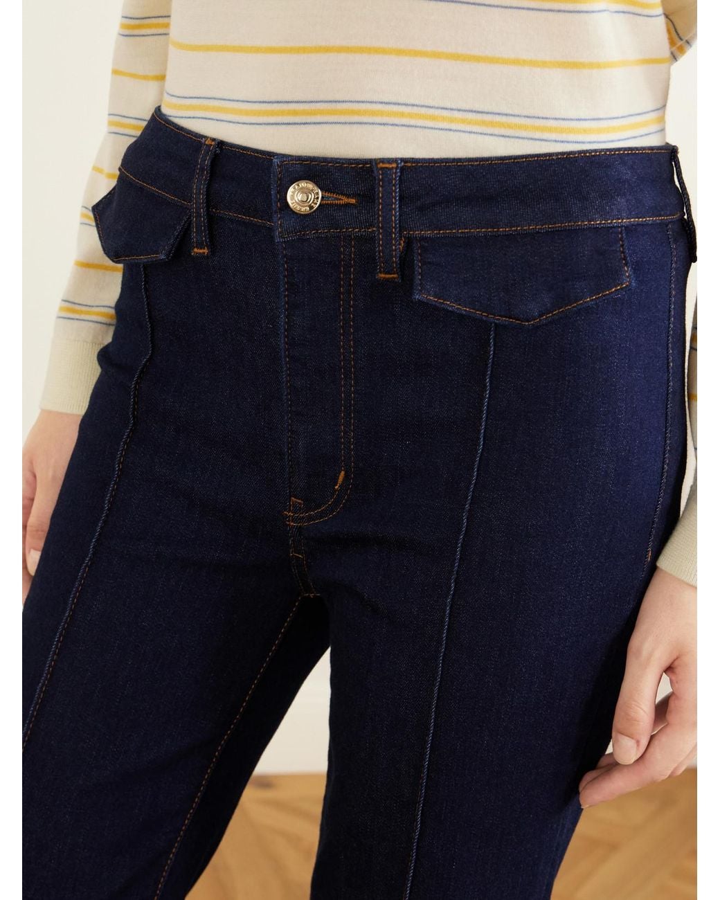 FRAME Blue The Icon Mid-Rise Flared Jeans
