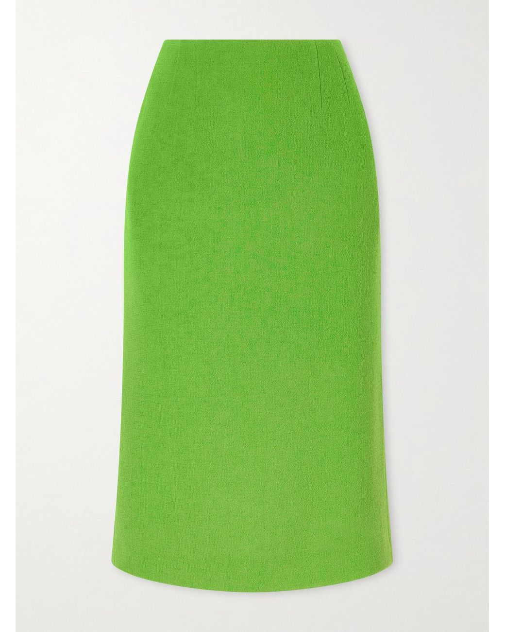 Valentino Garavani Green Wool-Crepe Midi Skirt