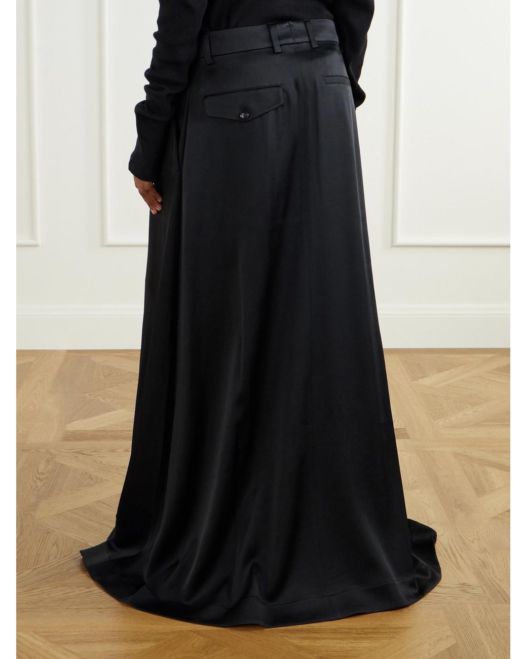 Ann Demeulemeester Black Kaisa Duchess-Satin Maxi Skirt