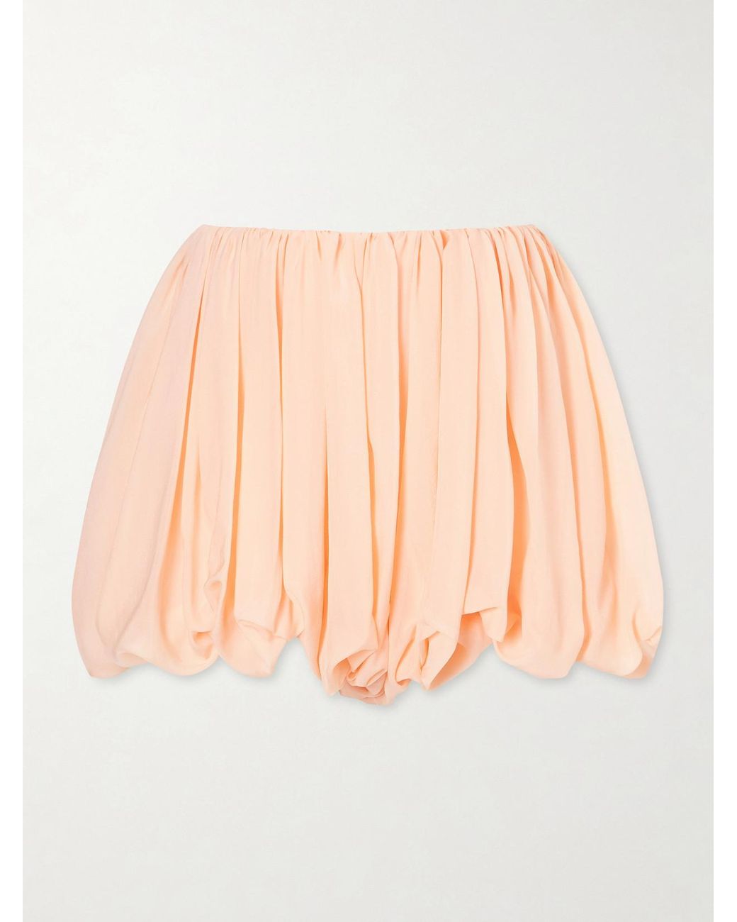 Chloé Pink Pleated Silk-Charmeuse Shorts