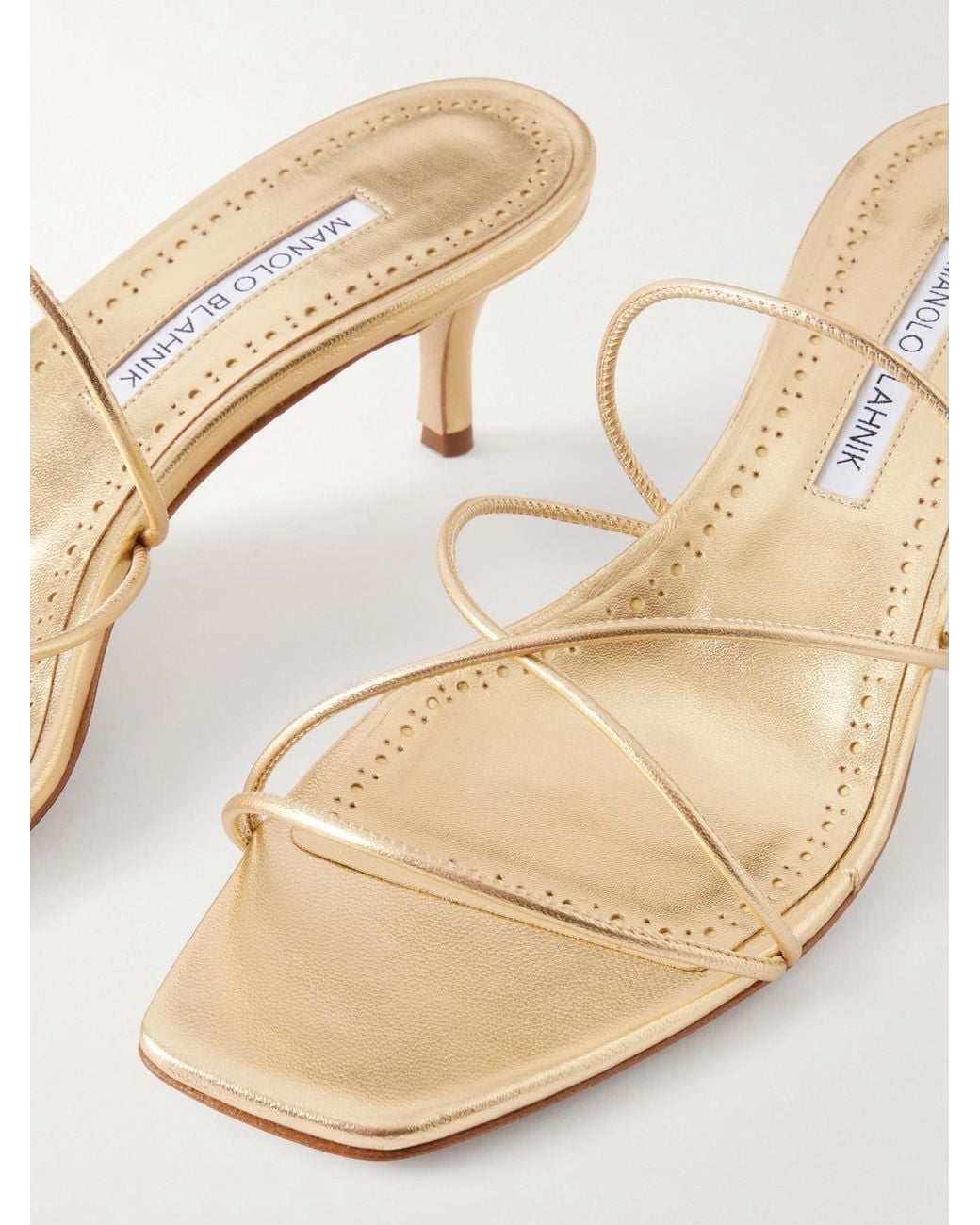 Manolo Blahnik Natural Ninfemu 50 Leather Sandals