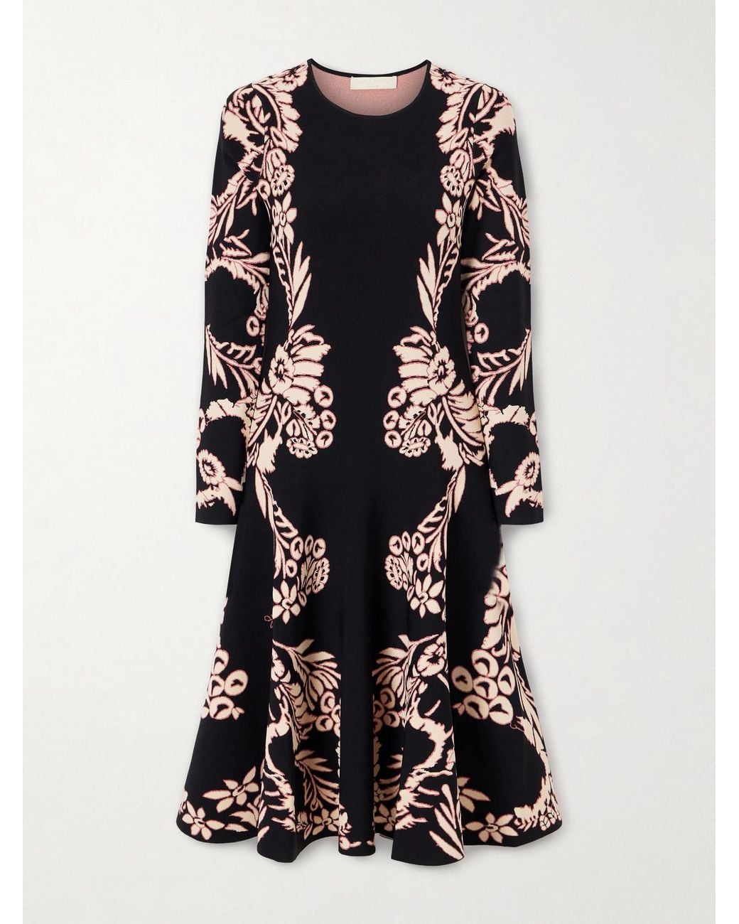 Ulla Johnson Black Nerissa Floral-Jacquard Midi Dress