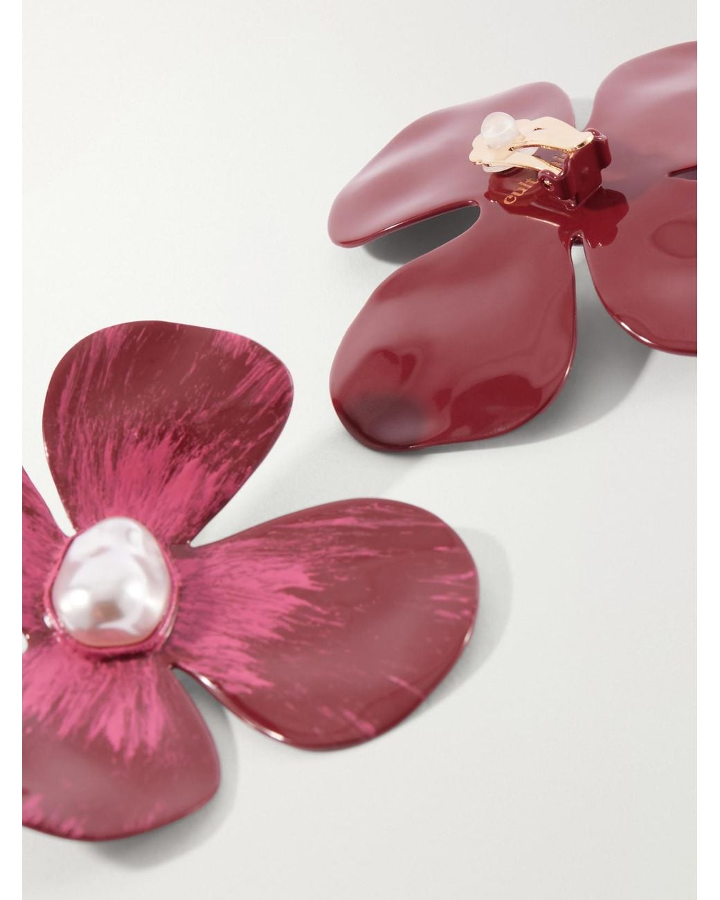 Cult Gaia Pink Lucky Pearl-Effect Enamel-Tone Earrings