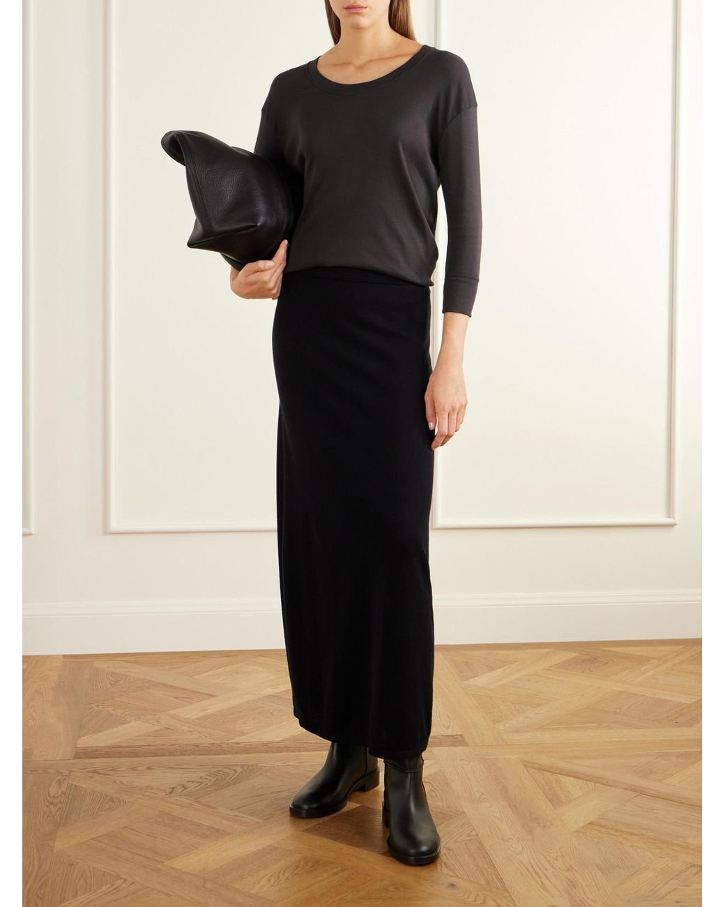 Lauren Manoogian Black Pima Cotton-Jersey T-Shirt