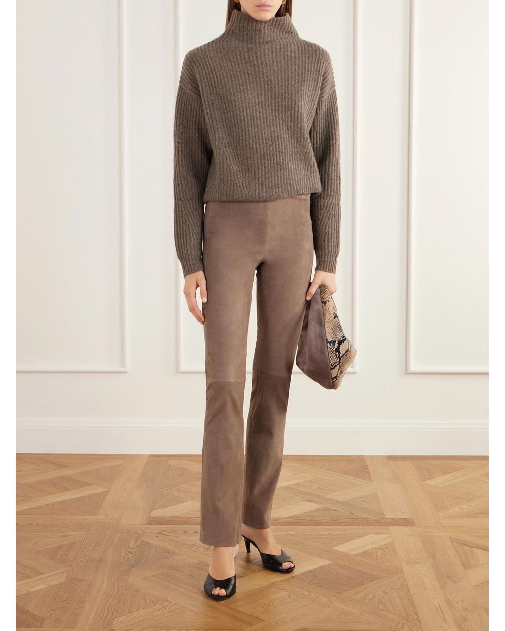 Arma Natural Albie Paneled Suede Leggings