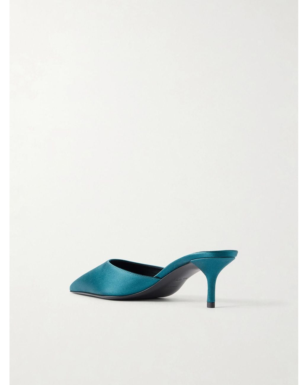 Alaïa Blue Le Coeur 55 Satin Mules