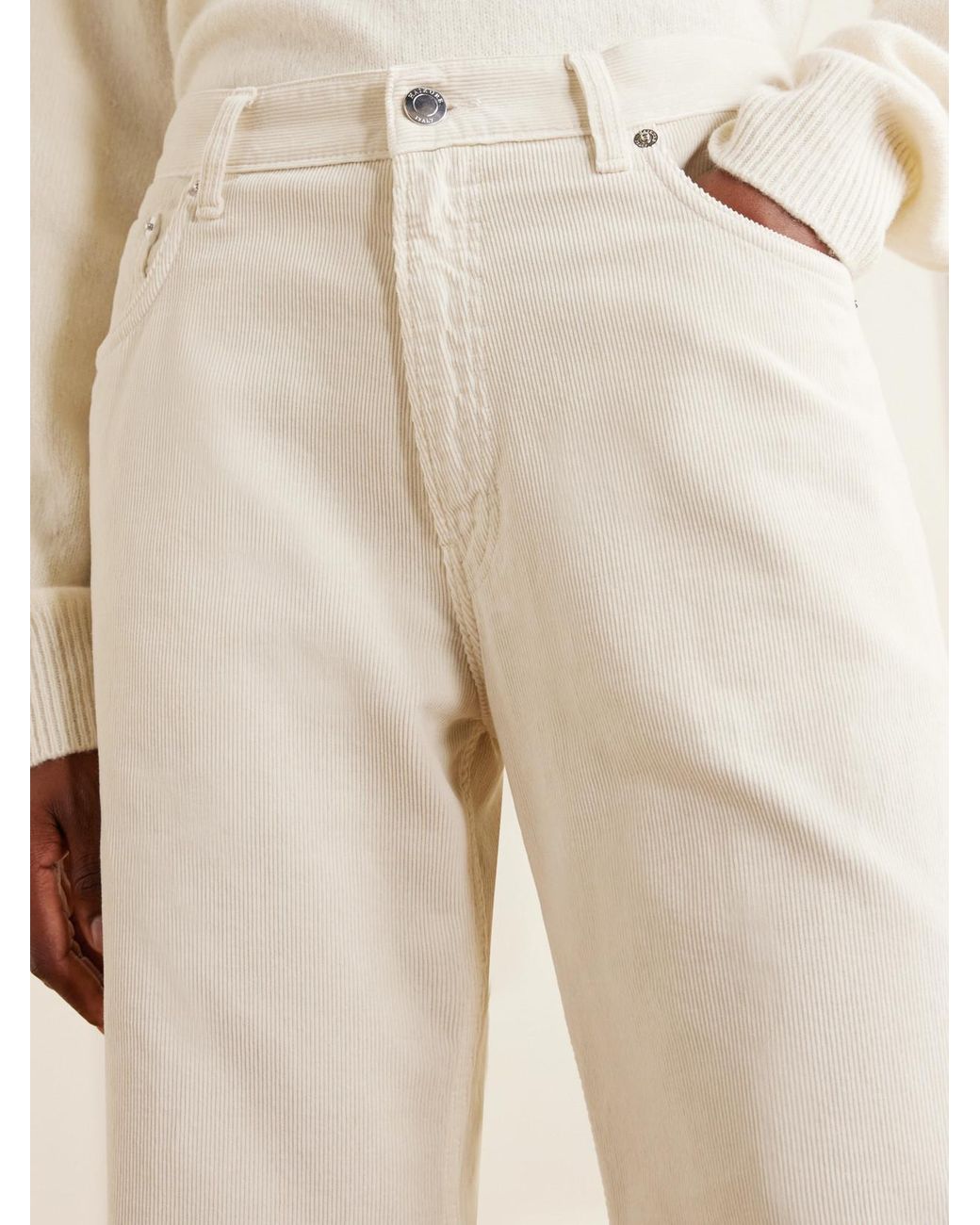 Haikure Natural Clara Cotton-Courduroy Wide-Leg Pants