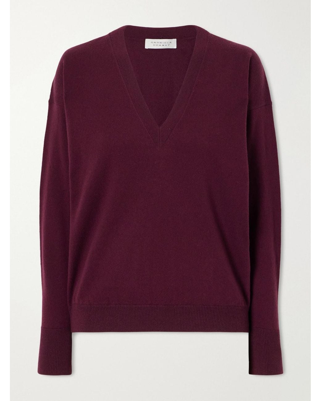 Gabriela Hearst Purple Linna Cashmere And Wool-Blend Sweater