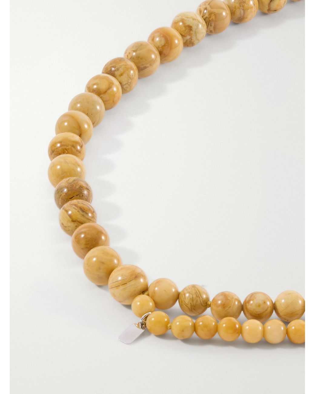 Le Sundial White Venice Opera Tasseled Sterling Jasper Necklace