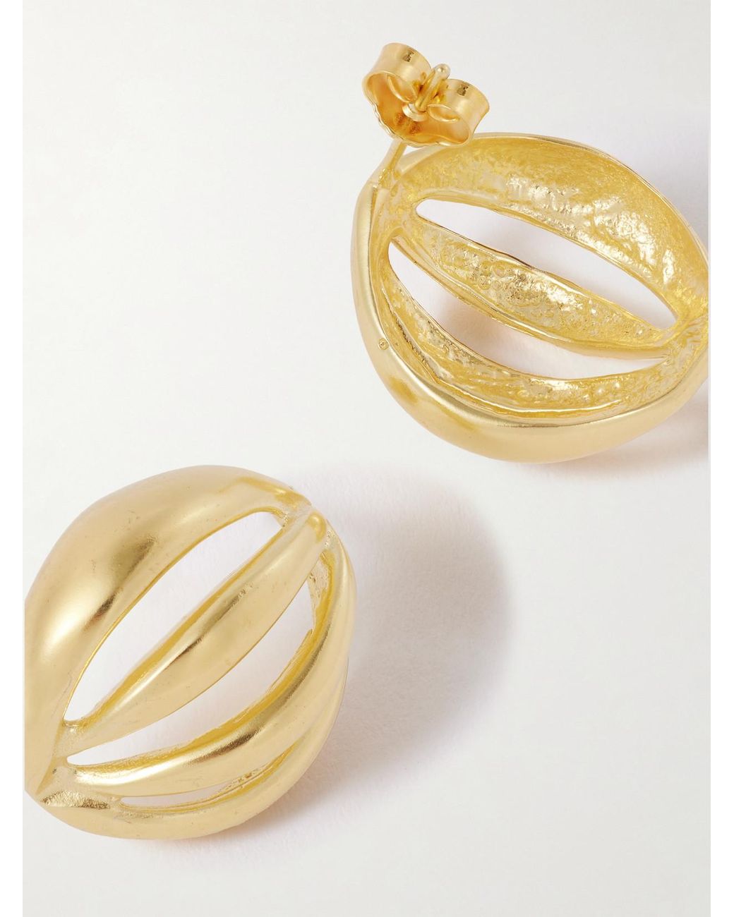 YSSO Metallic Flower Bud Mini Vergoldete Ohrringe