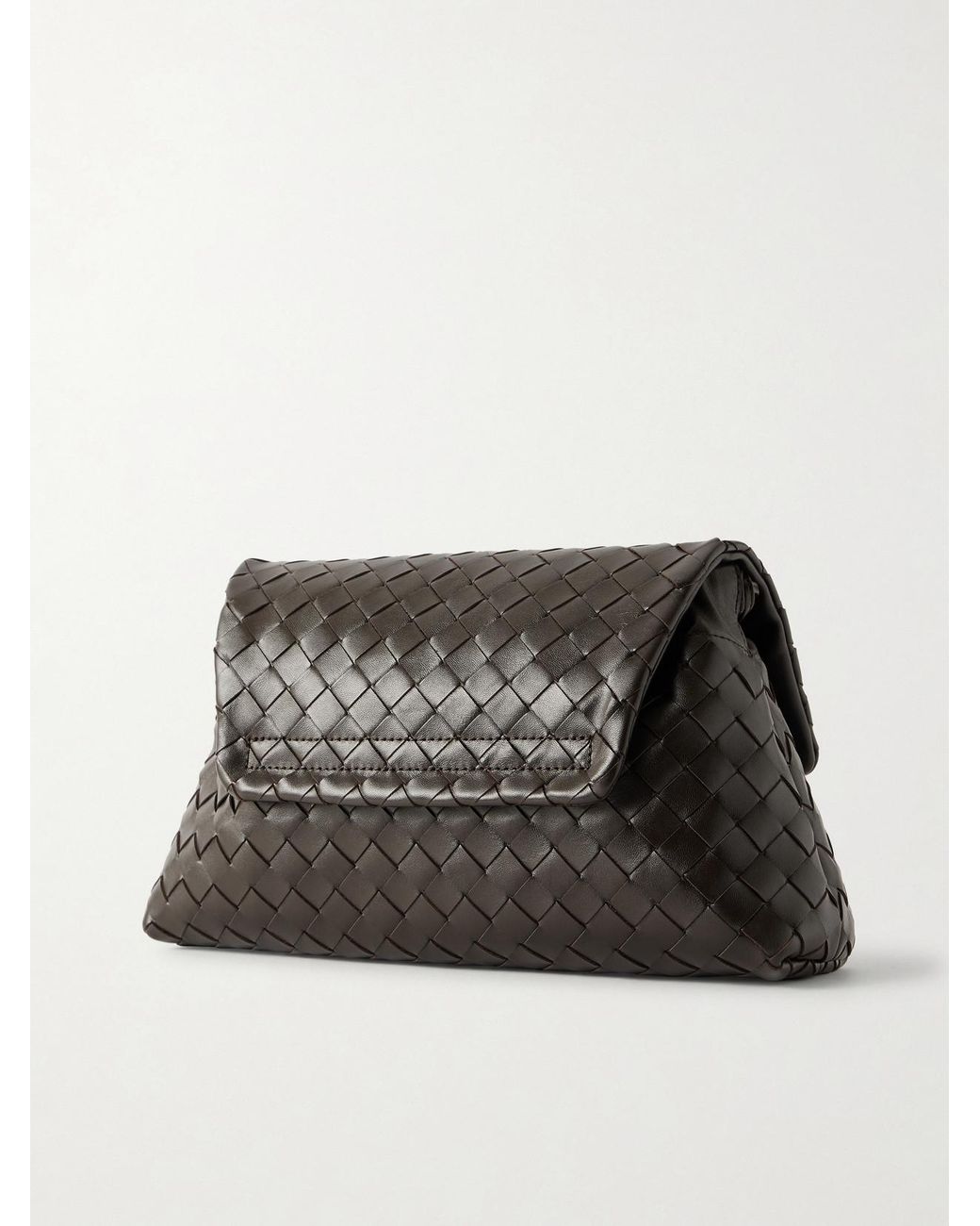 Bottega Veneta Black Giorno Intrecciato Leather Shoulder Bag