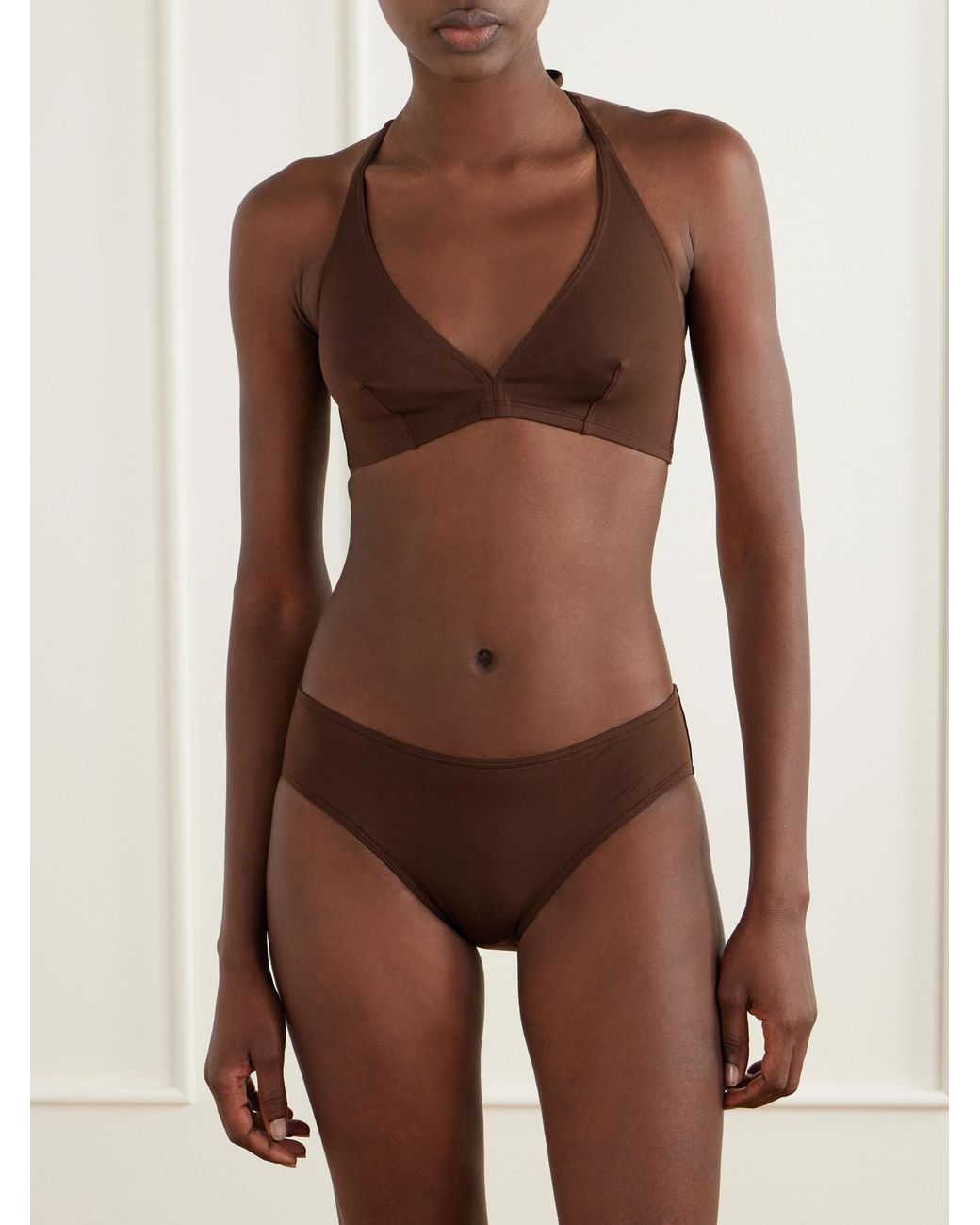 Eres Brown Les Essentiels Gang Triangle Bikini Top