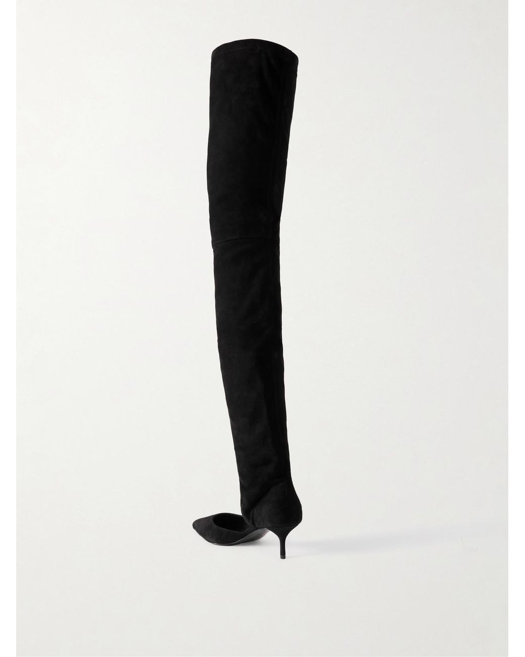Alaïa Black Cutout Stretch-Suede Over-The-Knee Boots