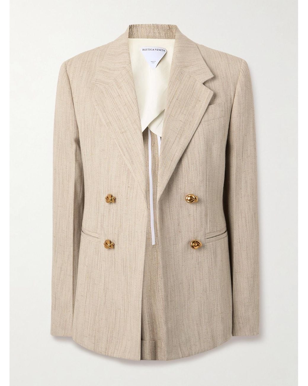 Bottega Veneta Natural Embellished Canvas Jacket
