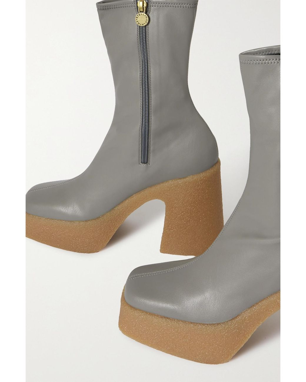 Stella McCartney Skyla Vegetarian Leather Platform Ankle Boots in 