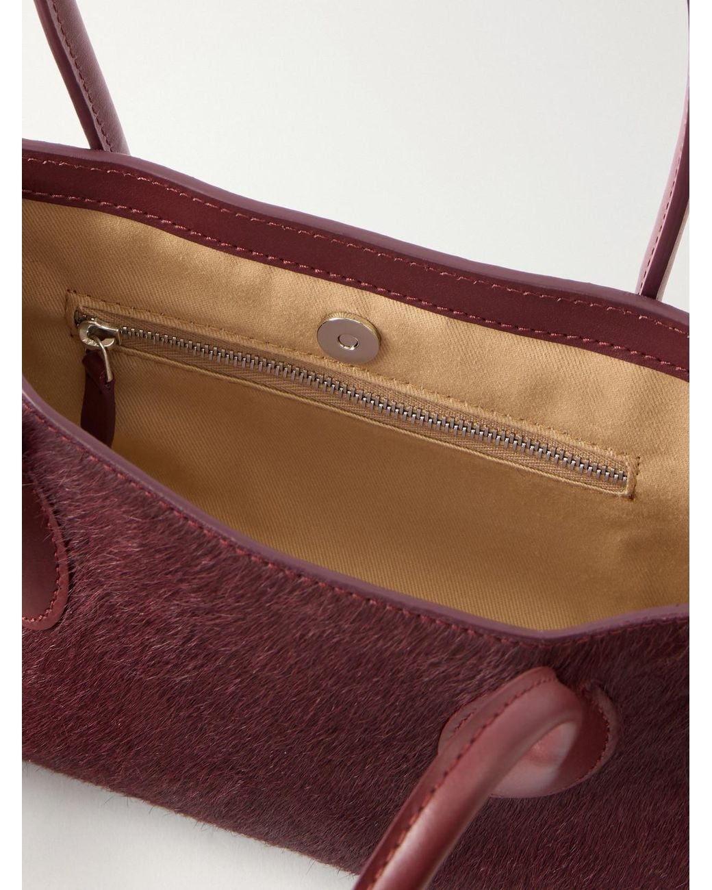 LIE STUDIO Red The Lou Calf-Hair Shoulder Bag