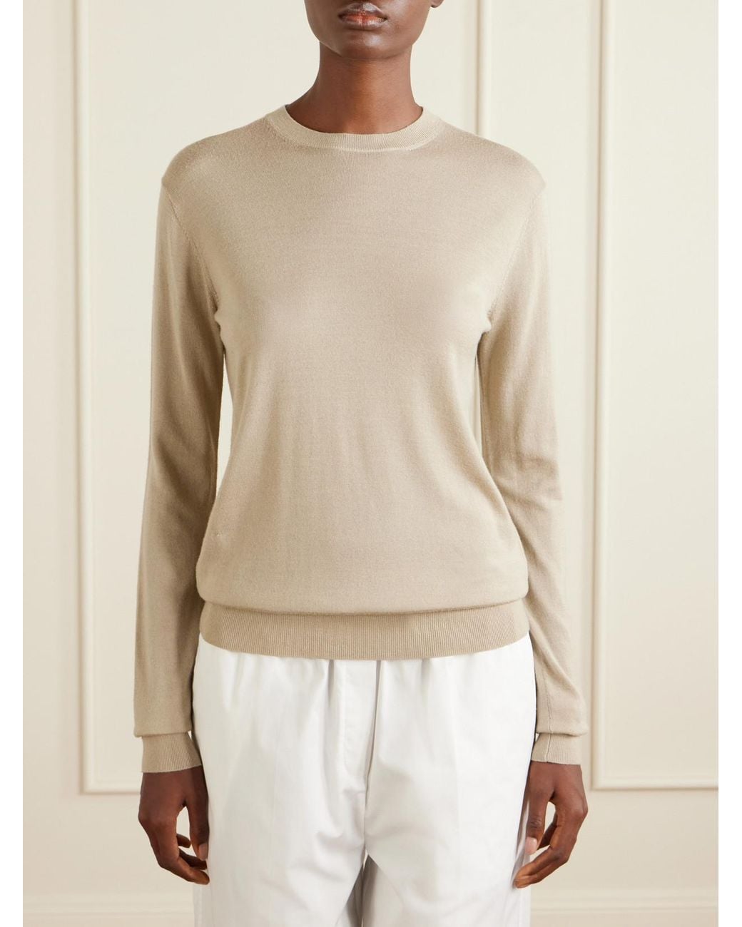 Totême  Natural Wool And Silk-Blend Sweater