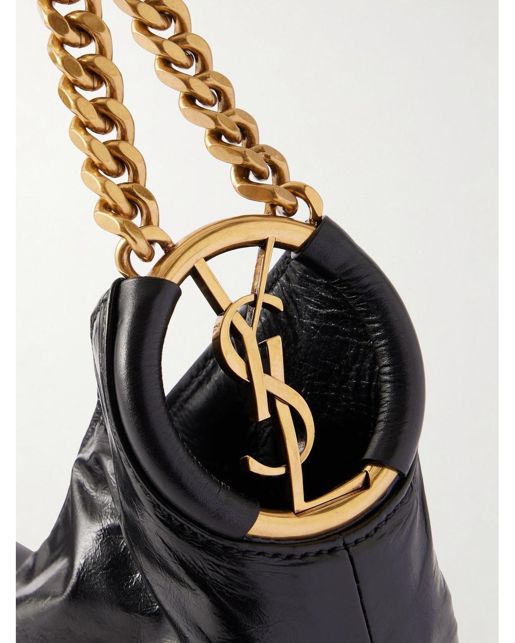 Saint Laurent Black Hortense Leather Shoulder Bag