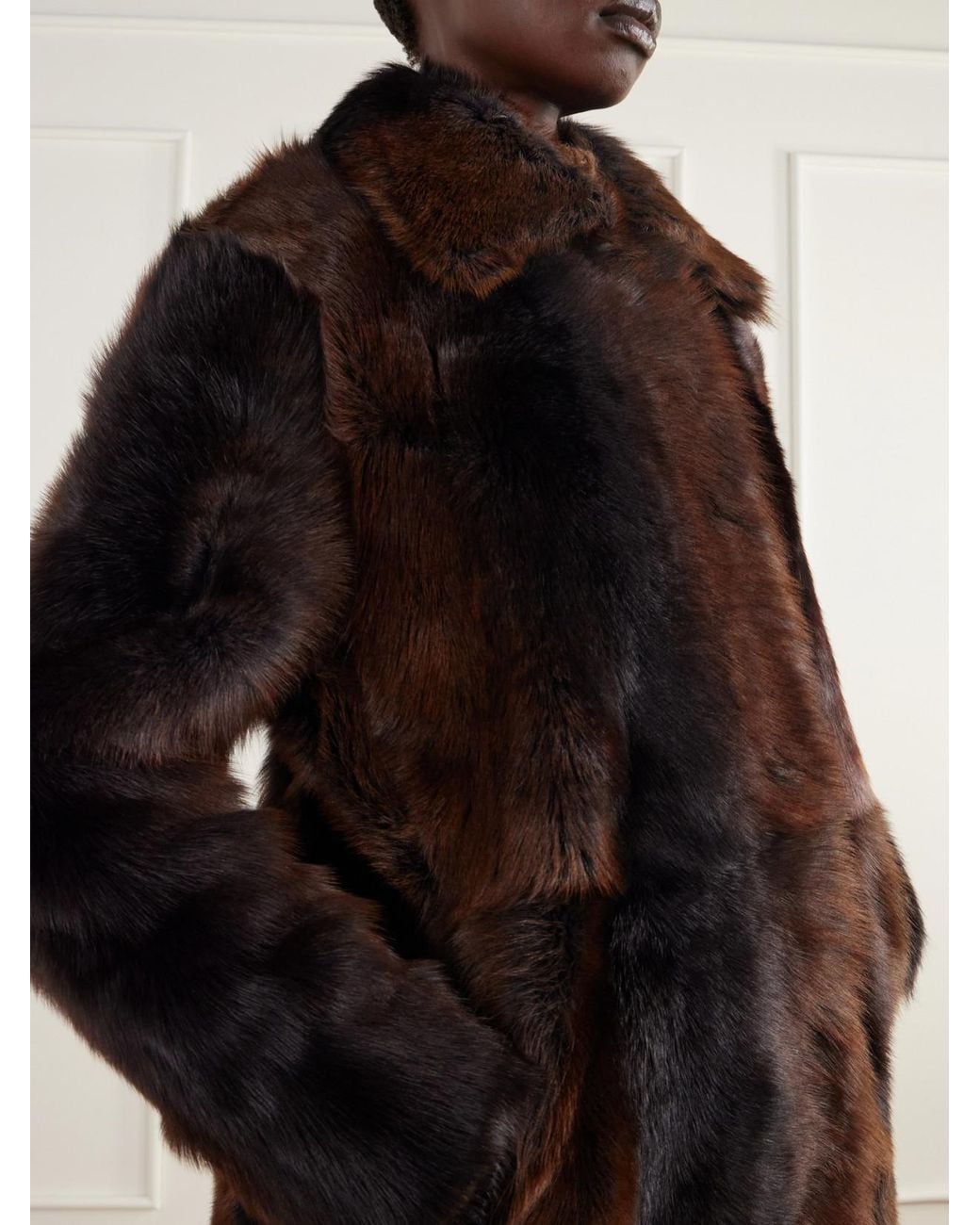 Arma Brown Verena Reversible Shearling And Leather Coat