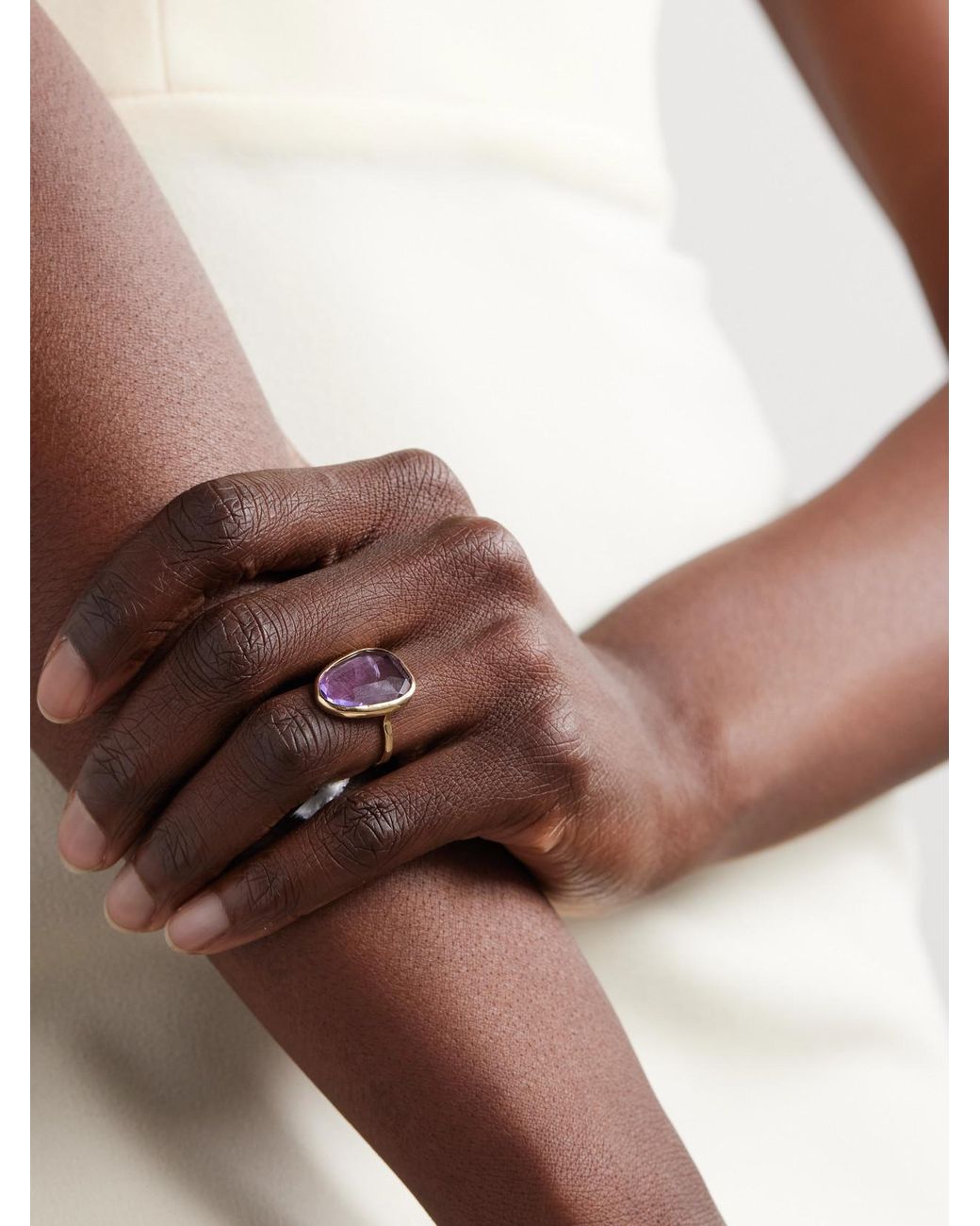 Melissa Joy Manning Pink 14-Karat Recycled Amethyst Ring