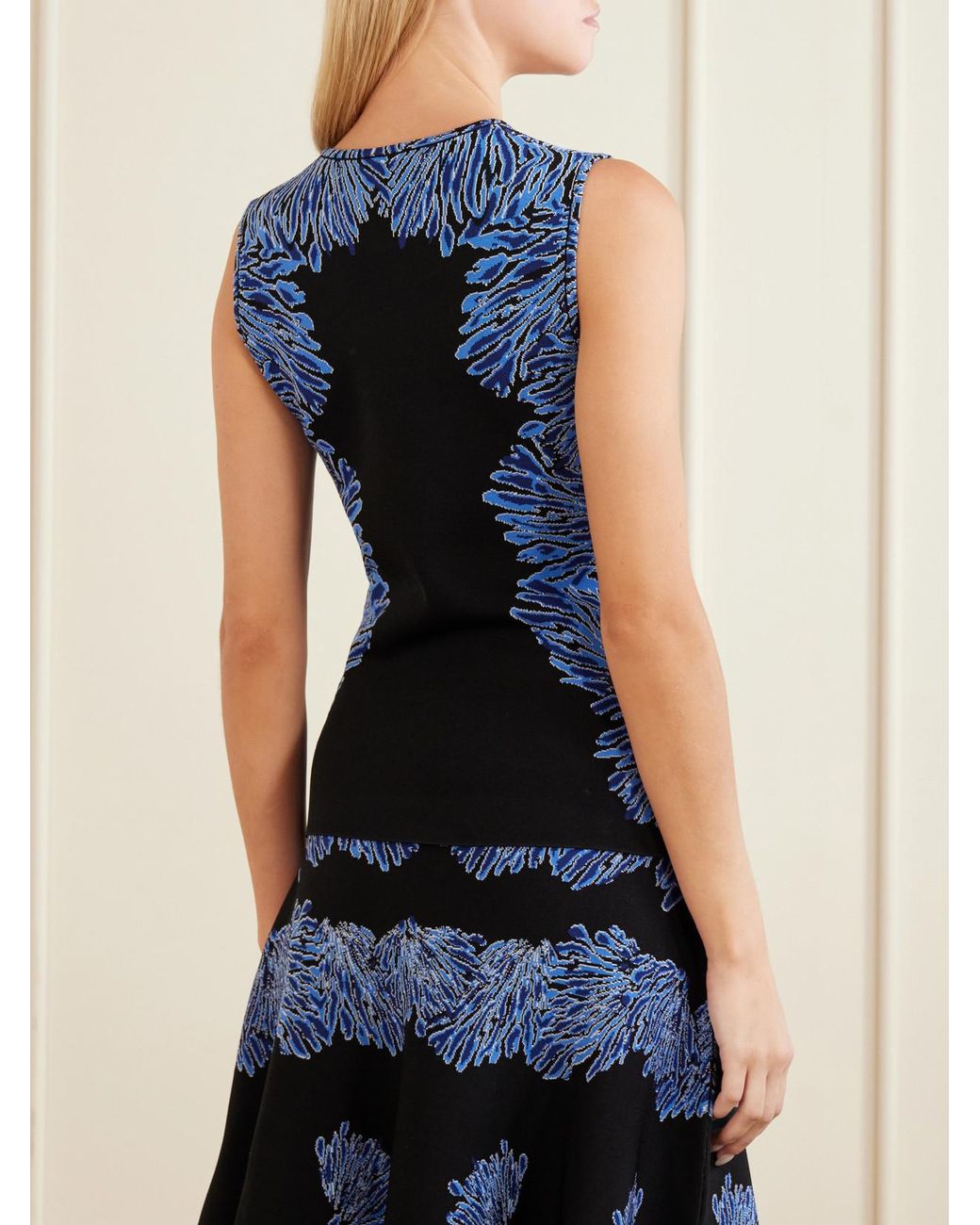 Ulla Johnson Blue Aylin Jacquard-Knit Tank