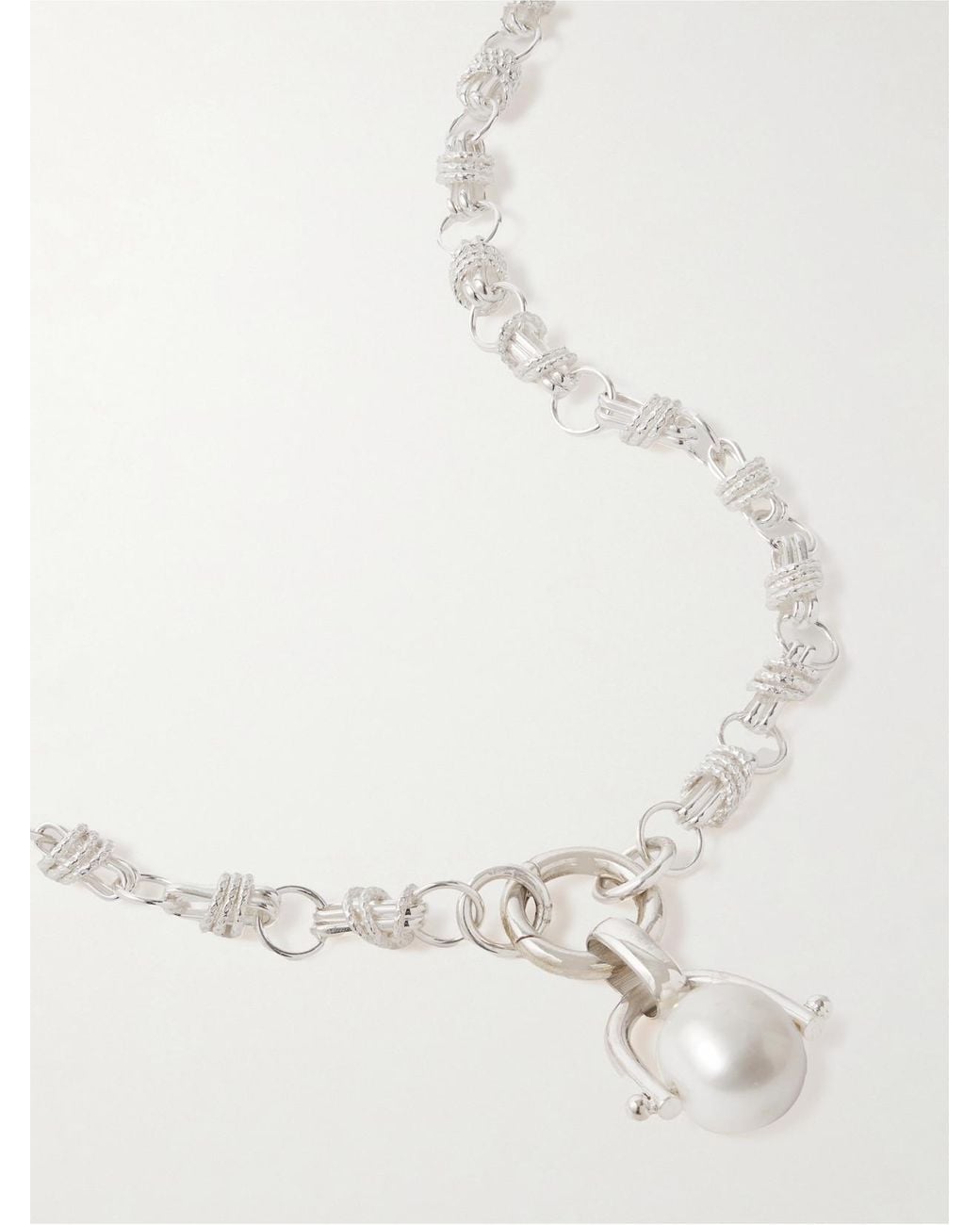 Loren Stewart White Cirque Sterling Pearl Necklace