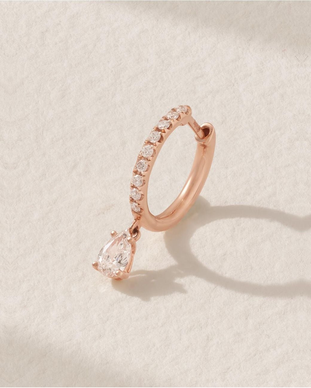 Anita Ko Natural Huggies 18-Karat Rose Diamond Single Hoop Earring