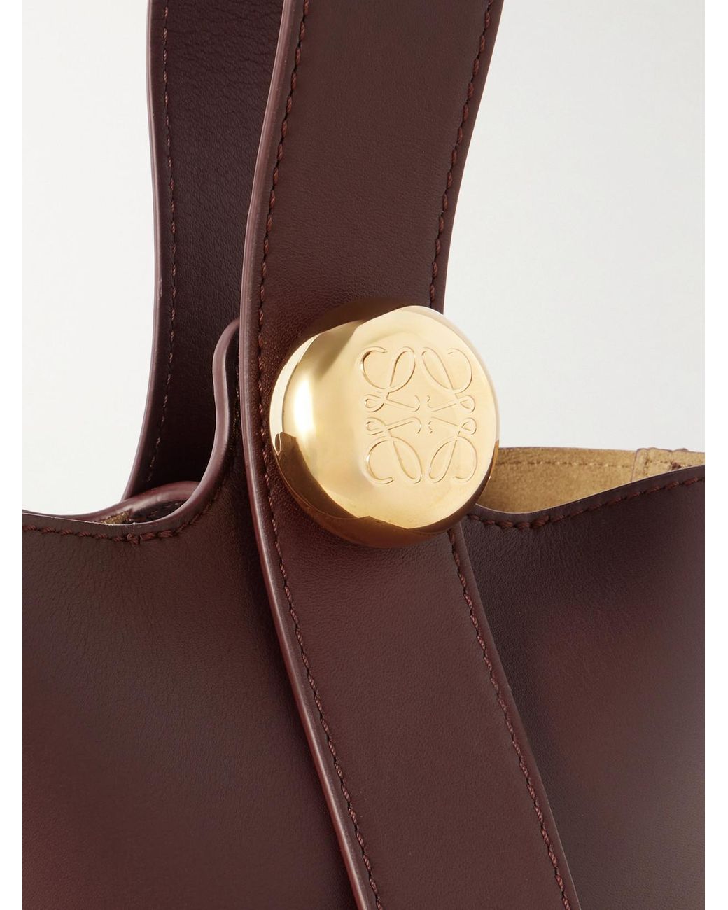 Loewe Purple Pebble Mini Leather Tote