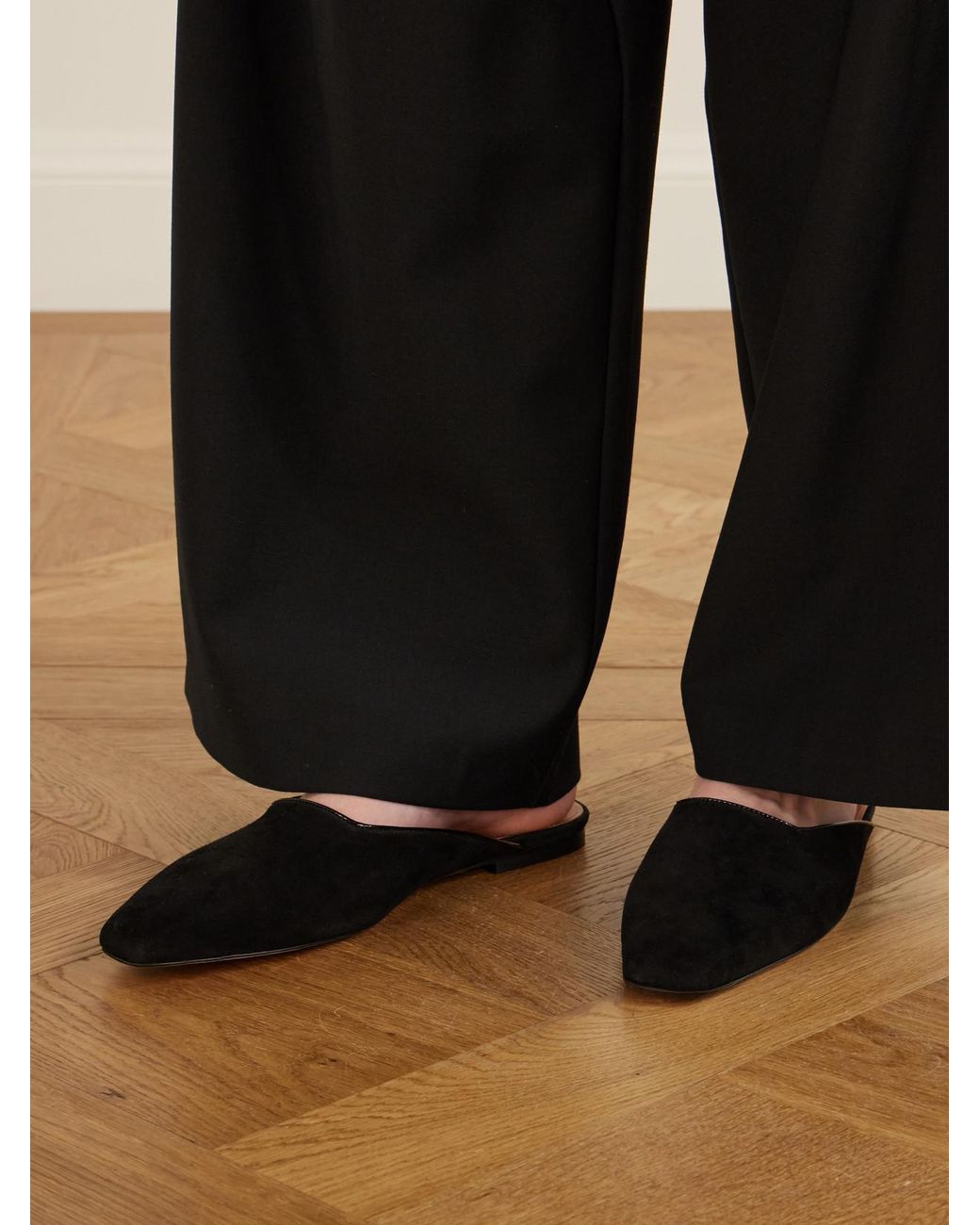 Emme Parsons White Suede Mules