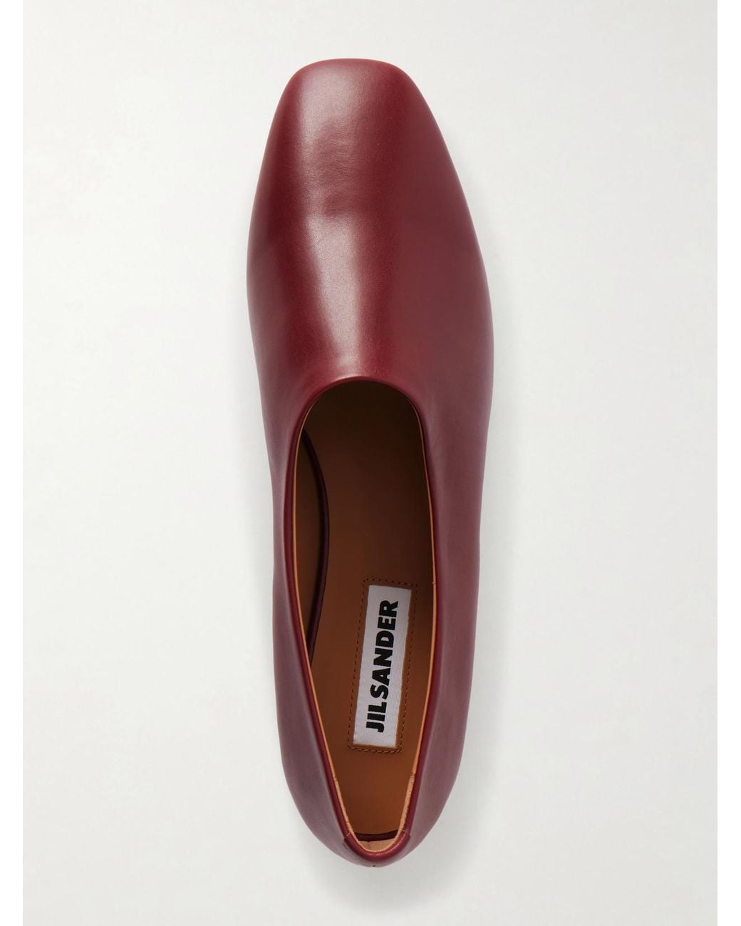 Jil Sander Red Ballerina Prince Leather Flats