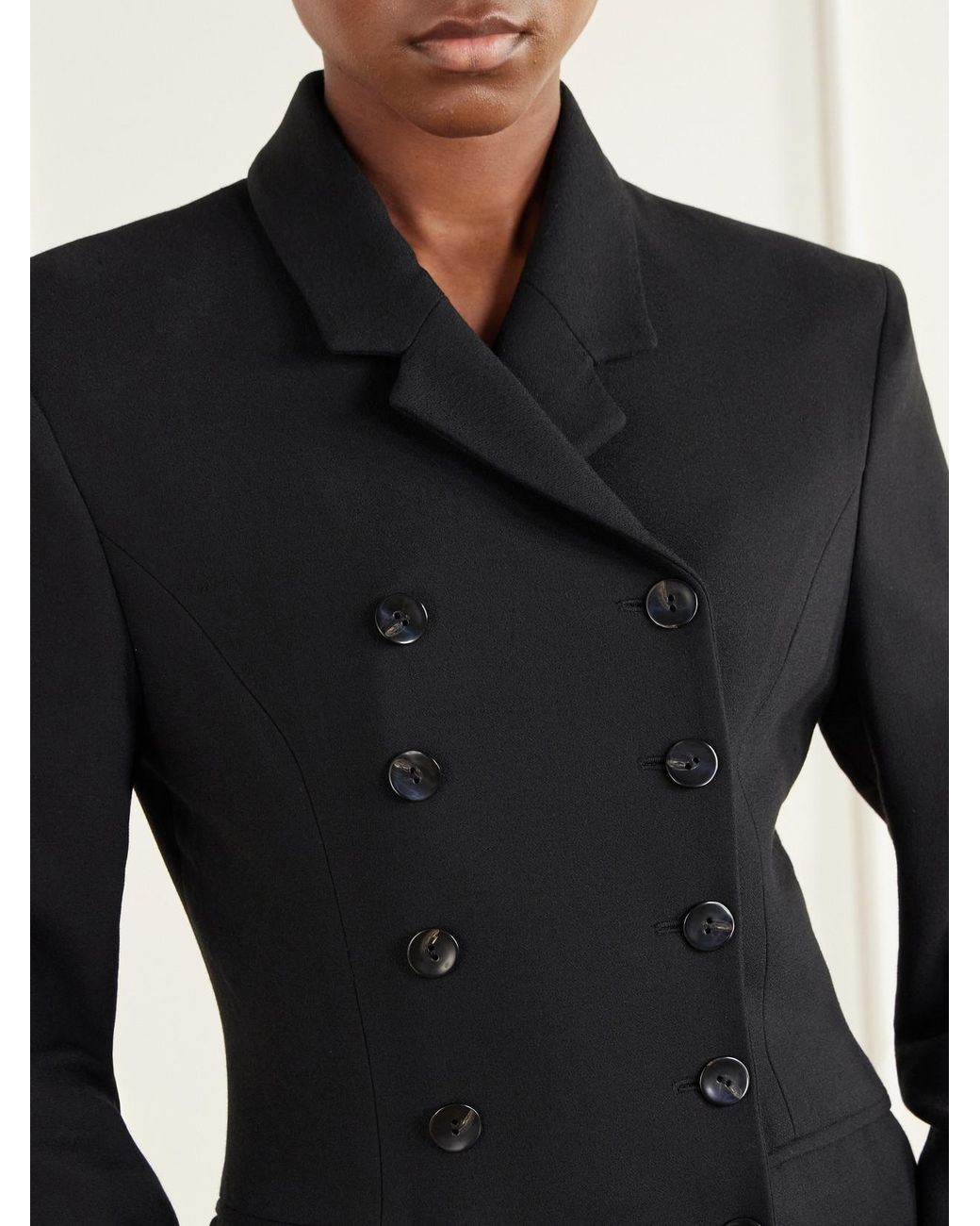 TOVE Black Hero Double-Breasted Crepe Blazer