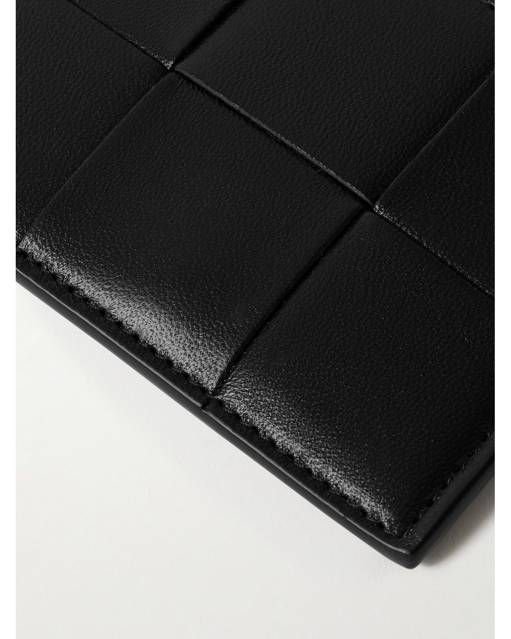 Bottega Veneta Black Cassette Intrecciato Leather Cardholder