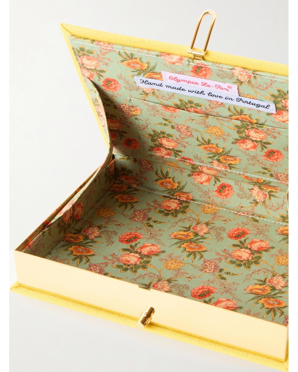 Olympia Le-Tan Metallic Costa Del Sol Appliquéd Embroidered Canvas Clutch