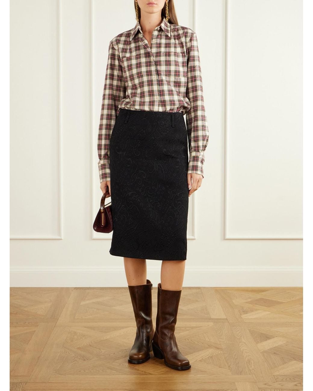 Dries Van Noten Red Checked Cotton-Flannel Shirt
