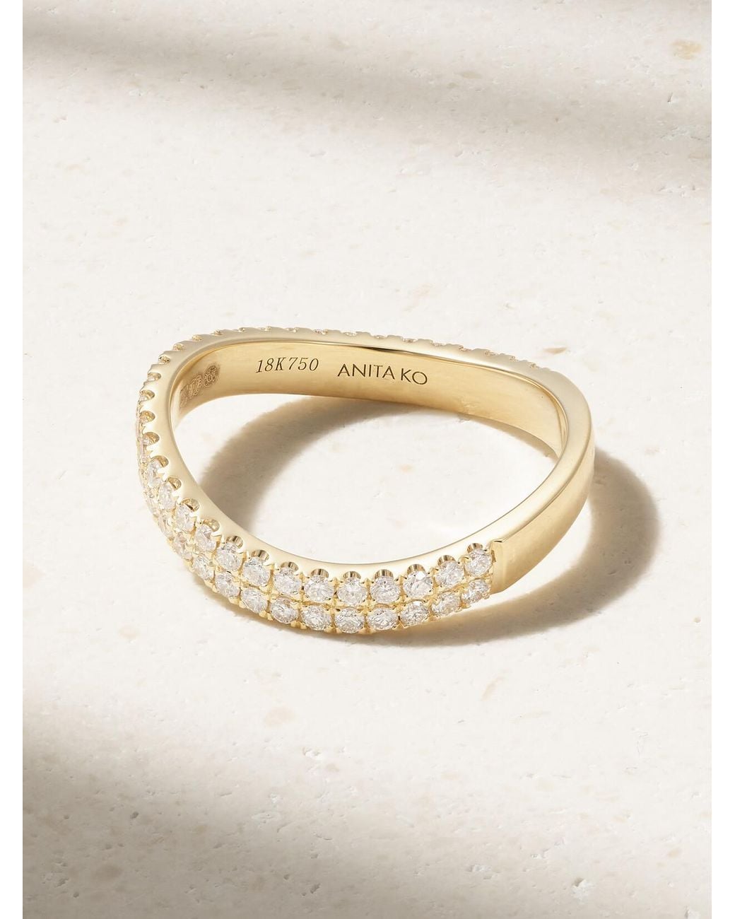 Anita Ko Natural Curved 18-Karat Diamond Ring