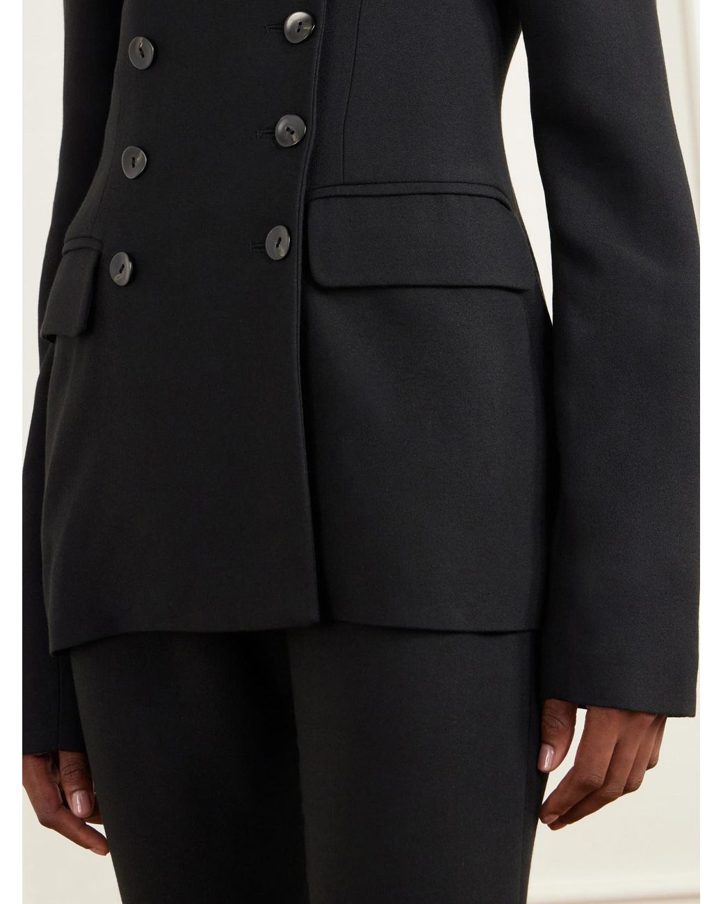 TOVE Black Hero Double-Breasted Crepe Blazer