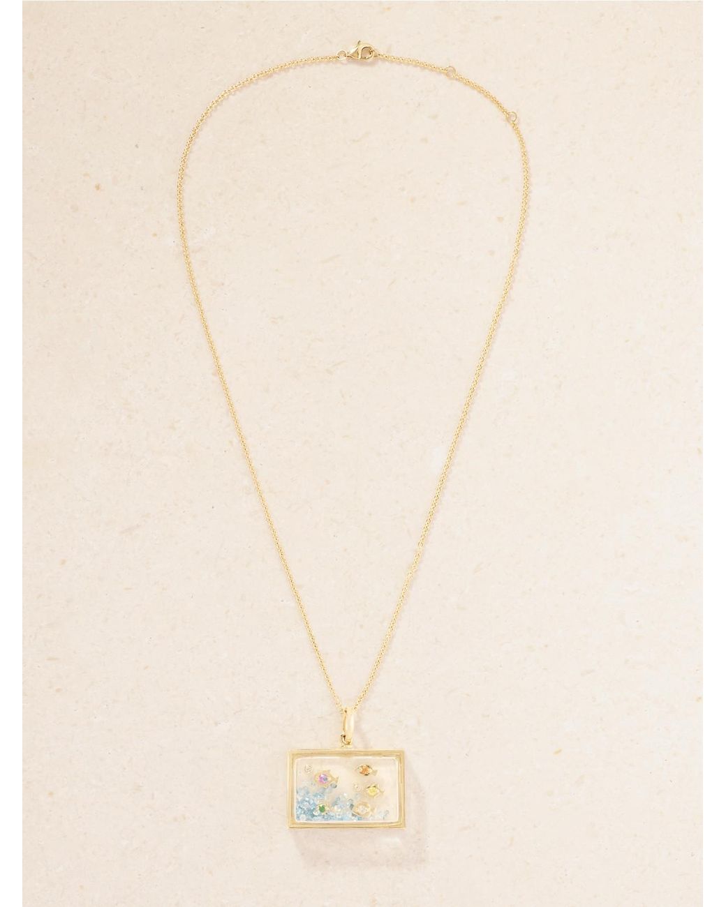 Yvonne Léon Natural Aquarium 9-Karat Multi-Stone Necklace